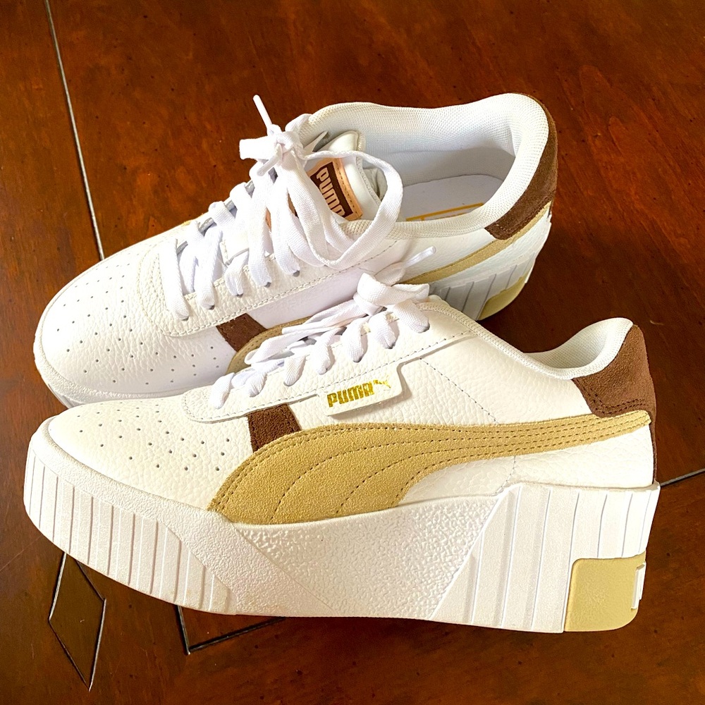 Puma Cali Wedge Mix | White-Toasted Almond Color